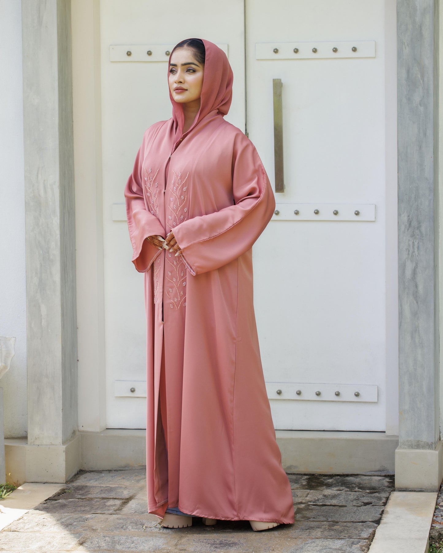 Dreamy Rose Petal Abaya