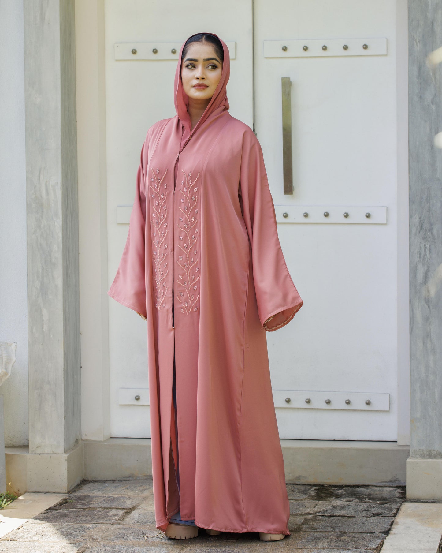 Dreamy Rose Petal Abaya