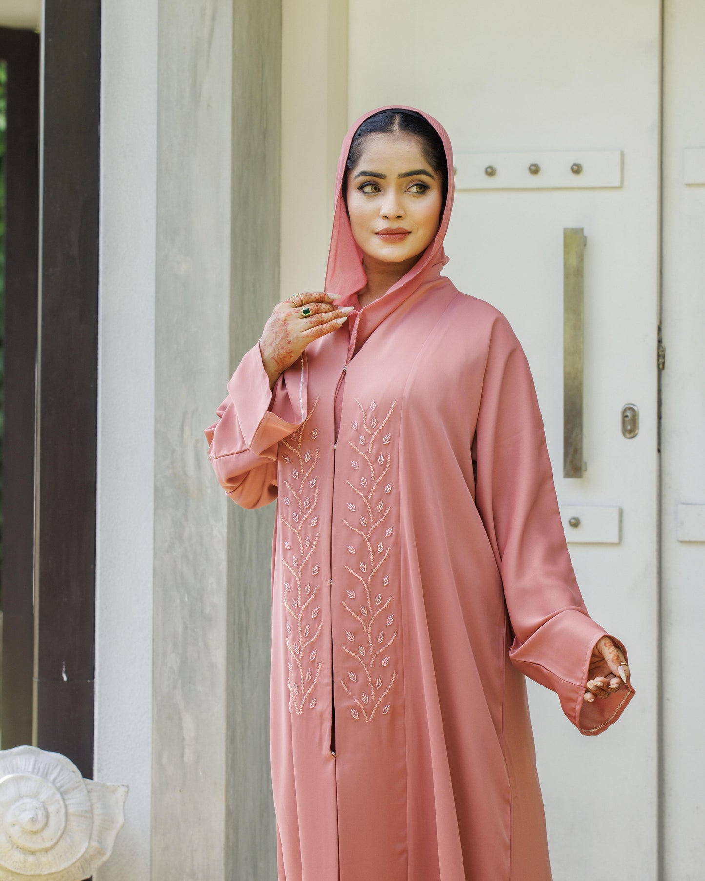 Dreamy Rose Petal Abaya