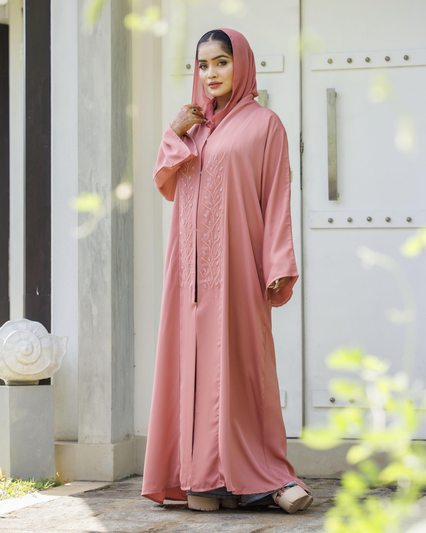 Dreamy Rose Petal Abaya