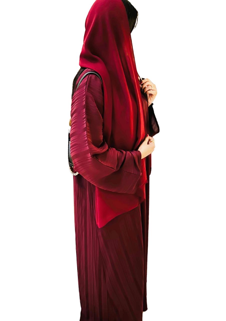 Majestic Burgundy Abaya