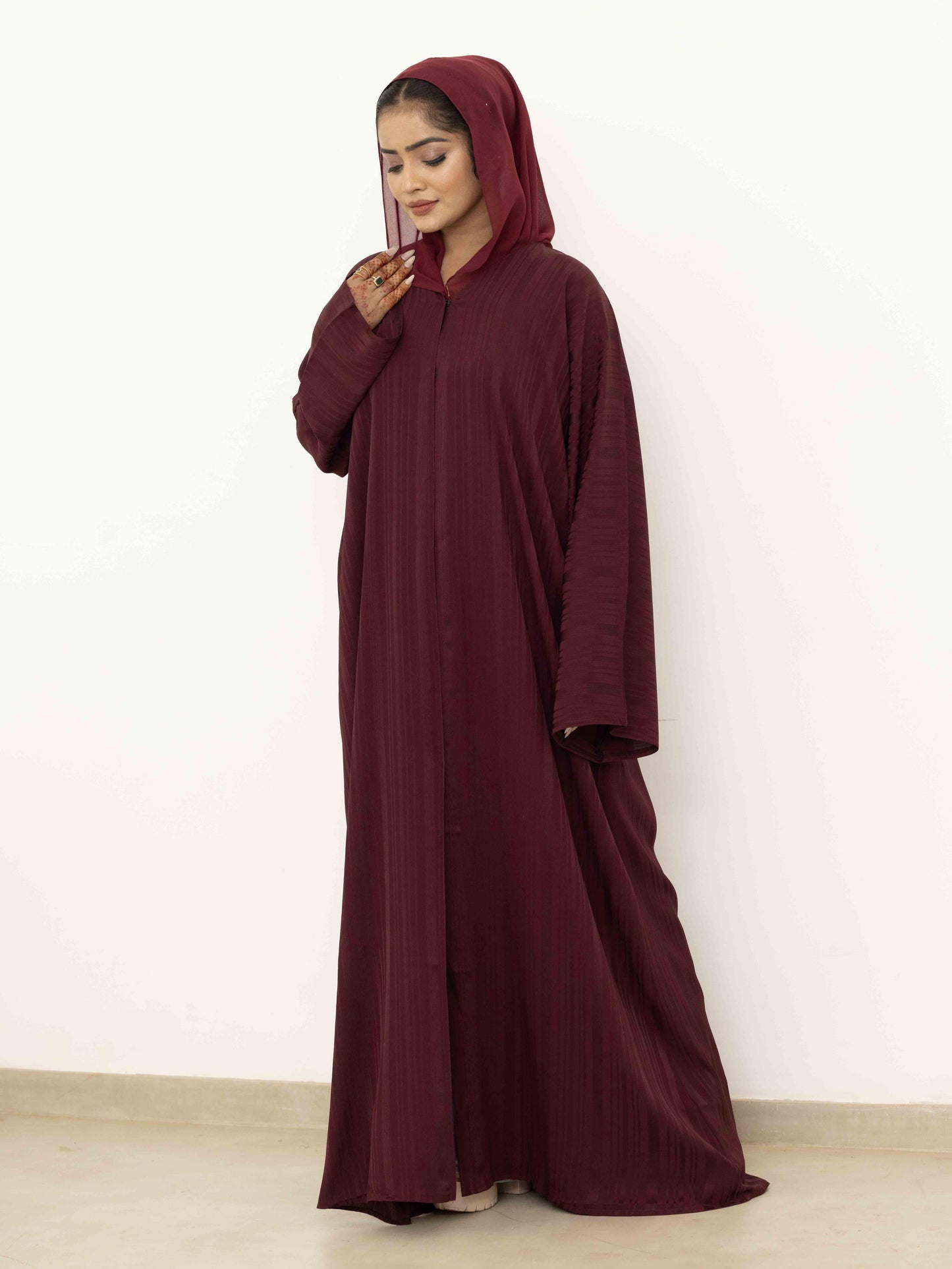 Majestic Burgundy Abaya