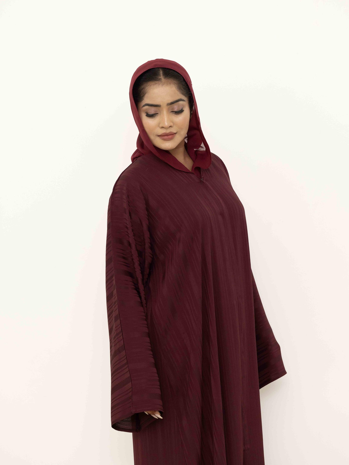 Majestic Burgundy Abaya