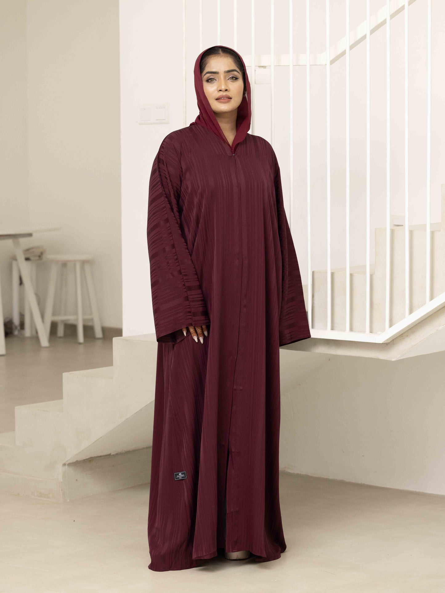 Majestic Burgundy Abaya