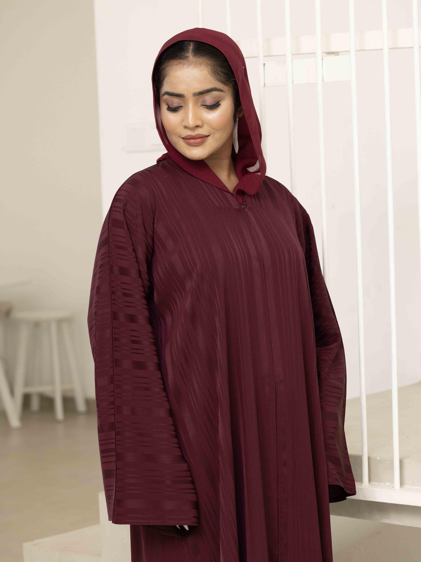 Majestic Burgundy Abaya