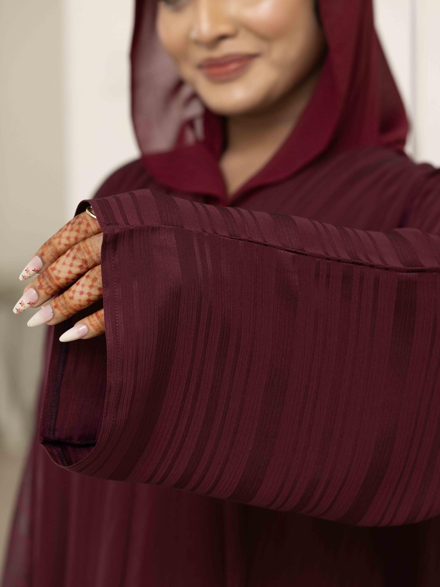 Majestic Burgundy Abaya