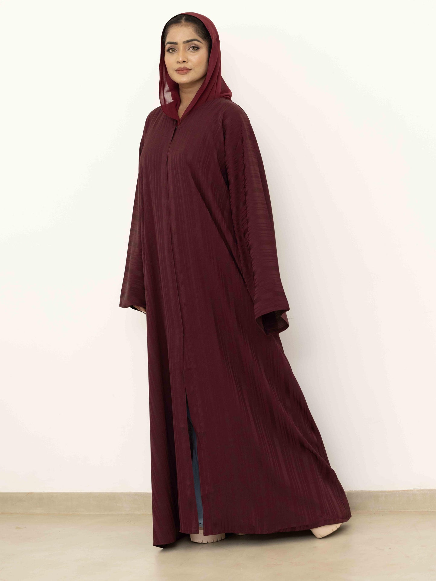 Majestic Burgundy Abaya