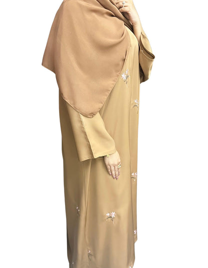 Beige Blossom Abaya