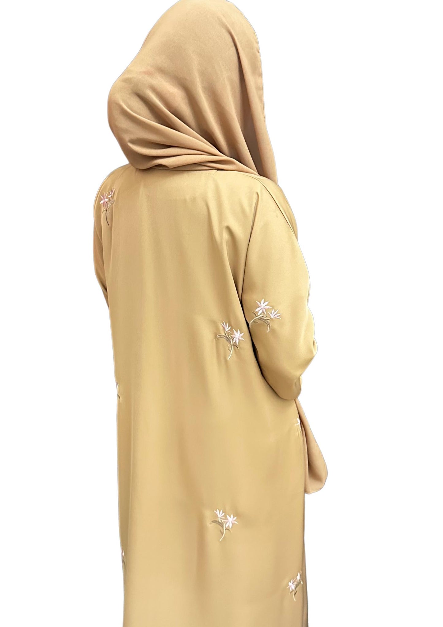 Beige Blossom Abaya