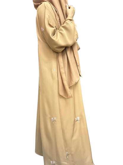 Beige Blossom Abaya
