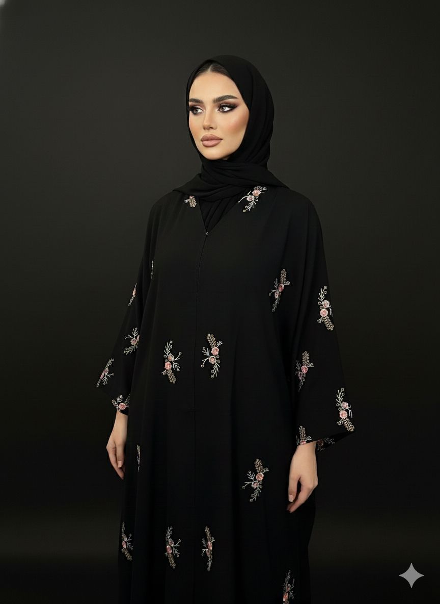 Blossom Noir Abaya