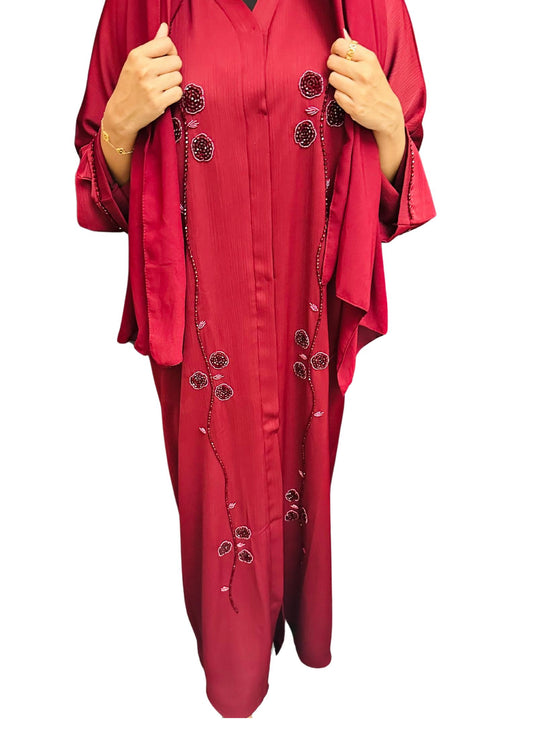 Lavish Maroon Abaya