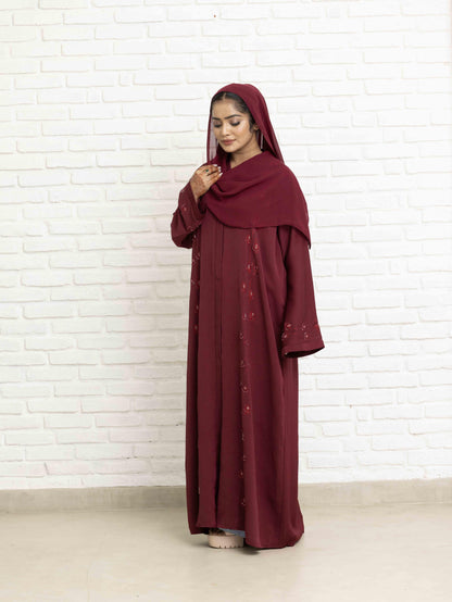 Lavish Maroon Abaya