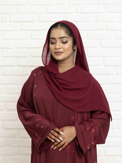 Lavish Maroon Abaya