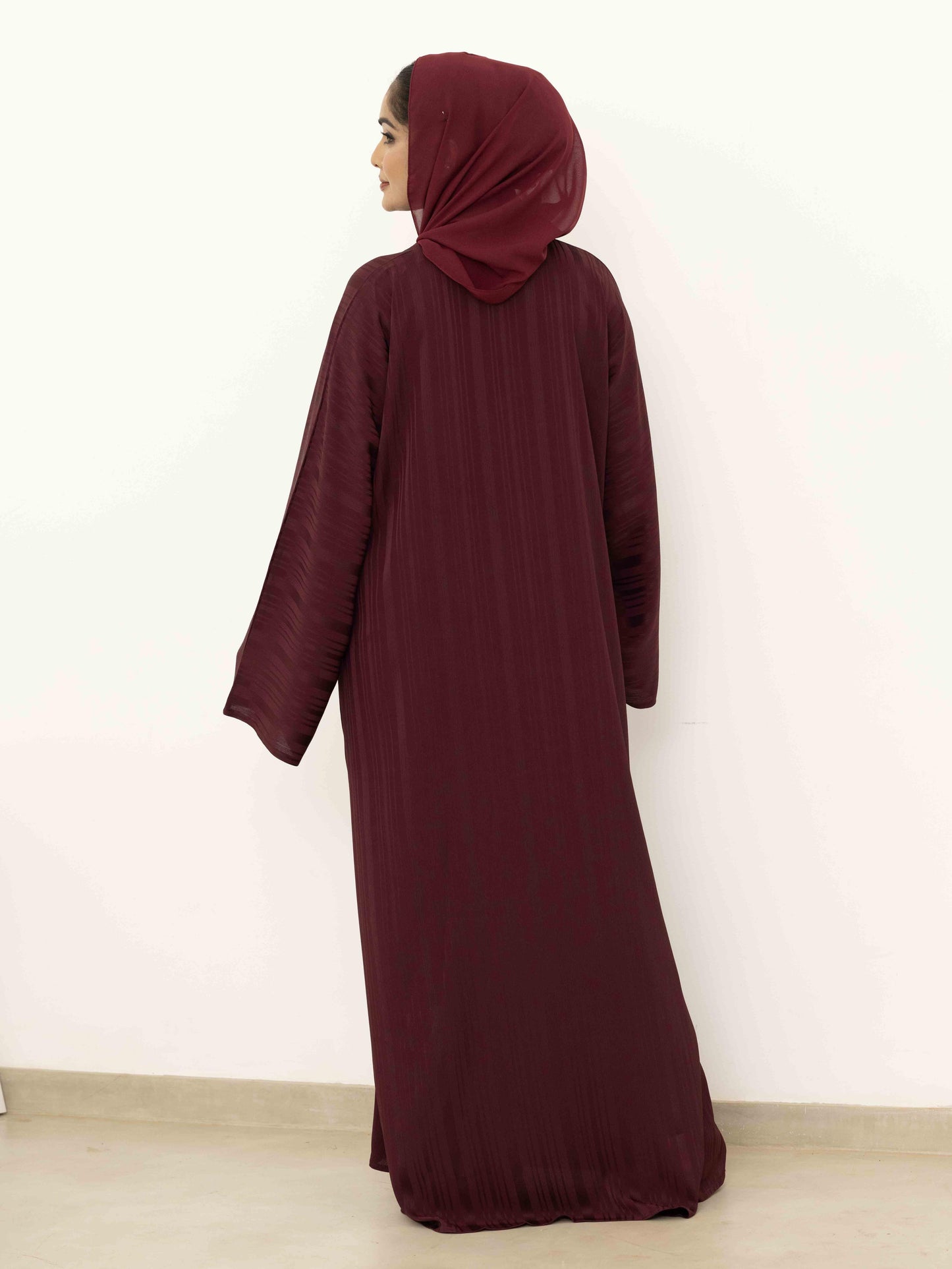 Majestic Burgundy Abaya