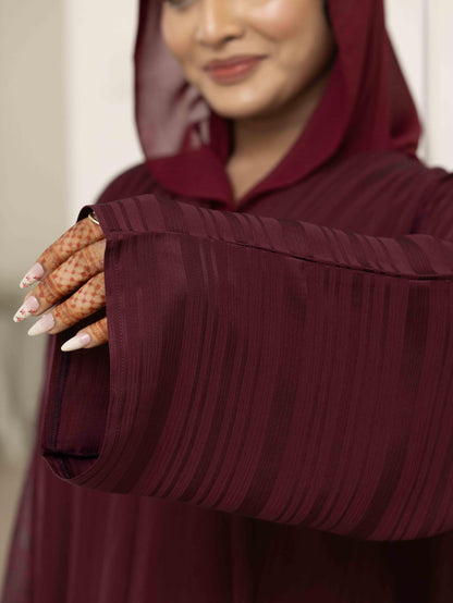 Majestic Burgundy Abaya