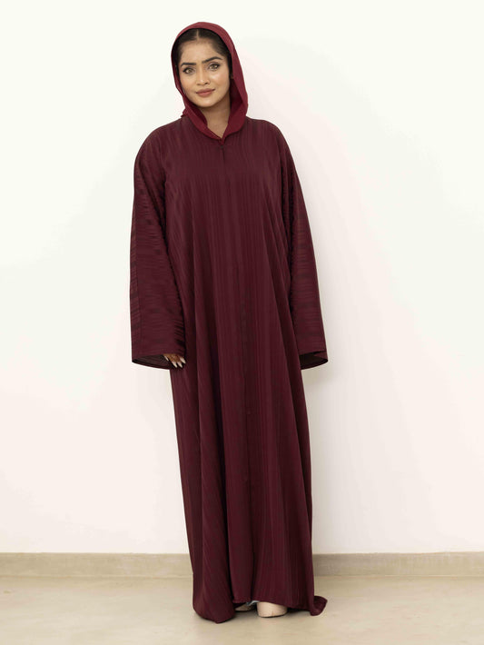 Majestic Burgundy Abaya