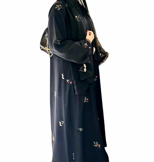 Midnight Blossom Abaya and Midnight Blossom Hijab
